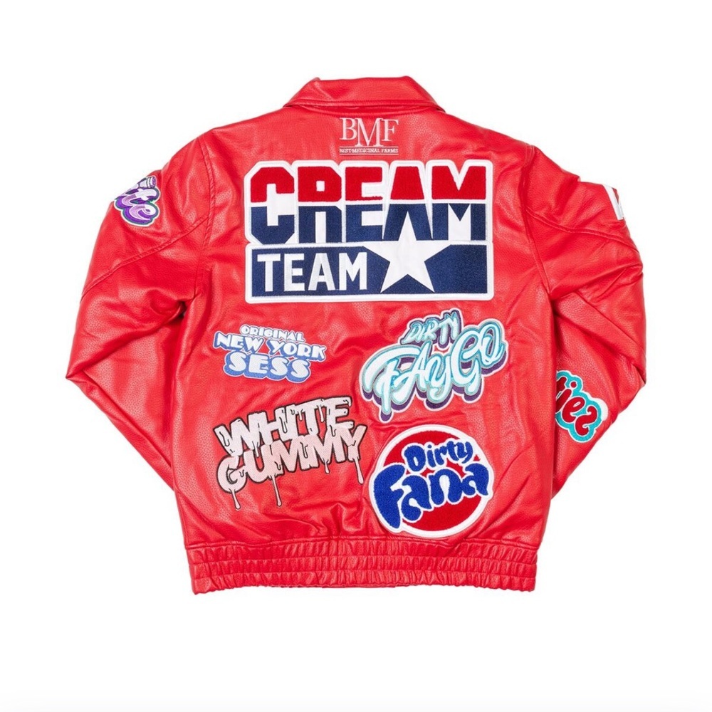Red HP Farms Streetwear Bomber Jacket - Picture 2 of 2